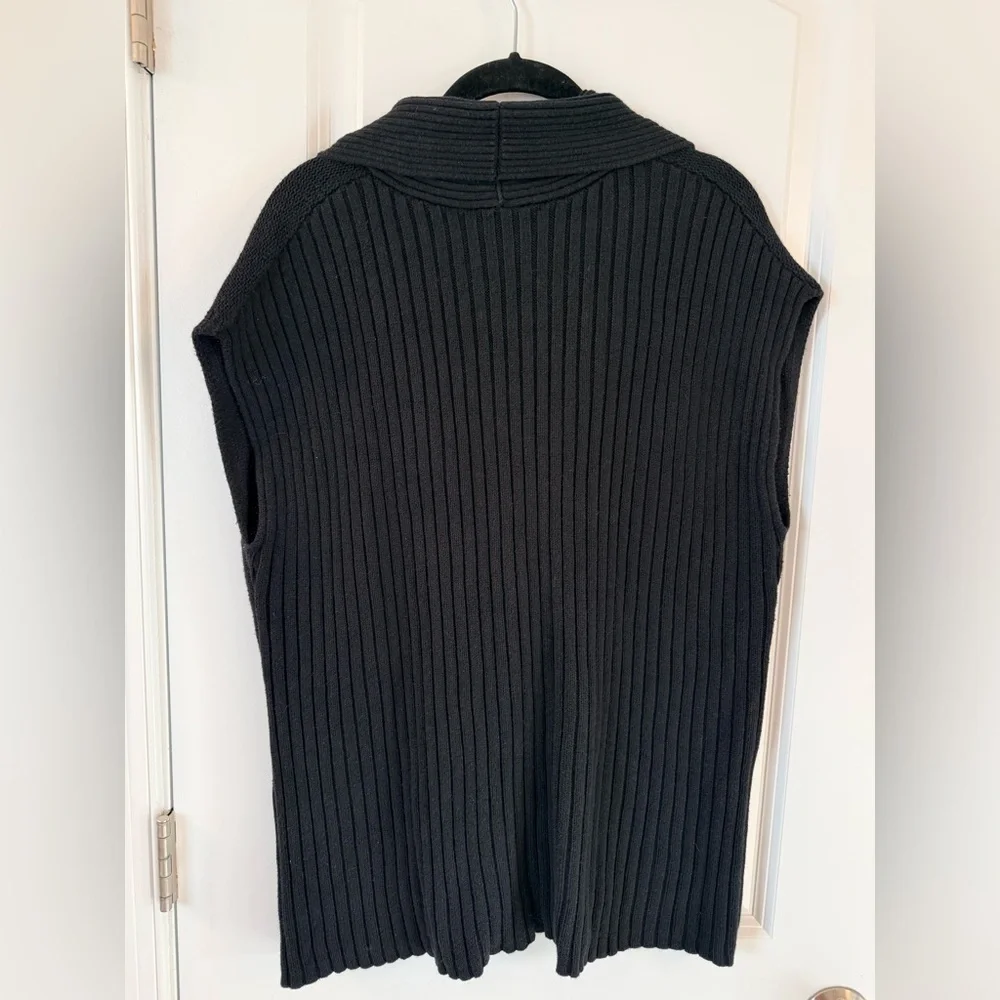 Coldwater Creek Black V-Neck Sweater Vest (size 14)